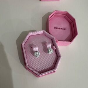 Ariana Grande x Swarovski Silver Heart Stud Earrings